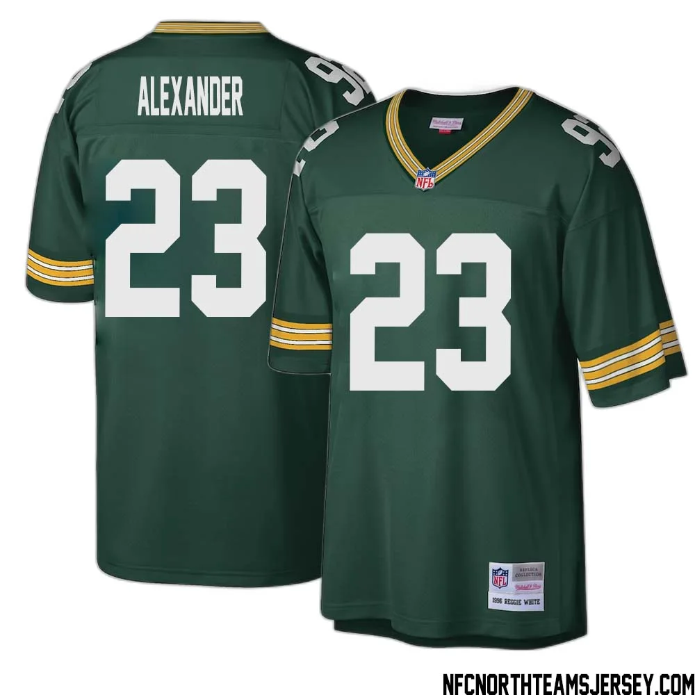 Jaire Alexander No 23 Green Bay Packers Mitchell Ness Big Tall 1996 Retired Player Replica Jersey Green 1