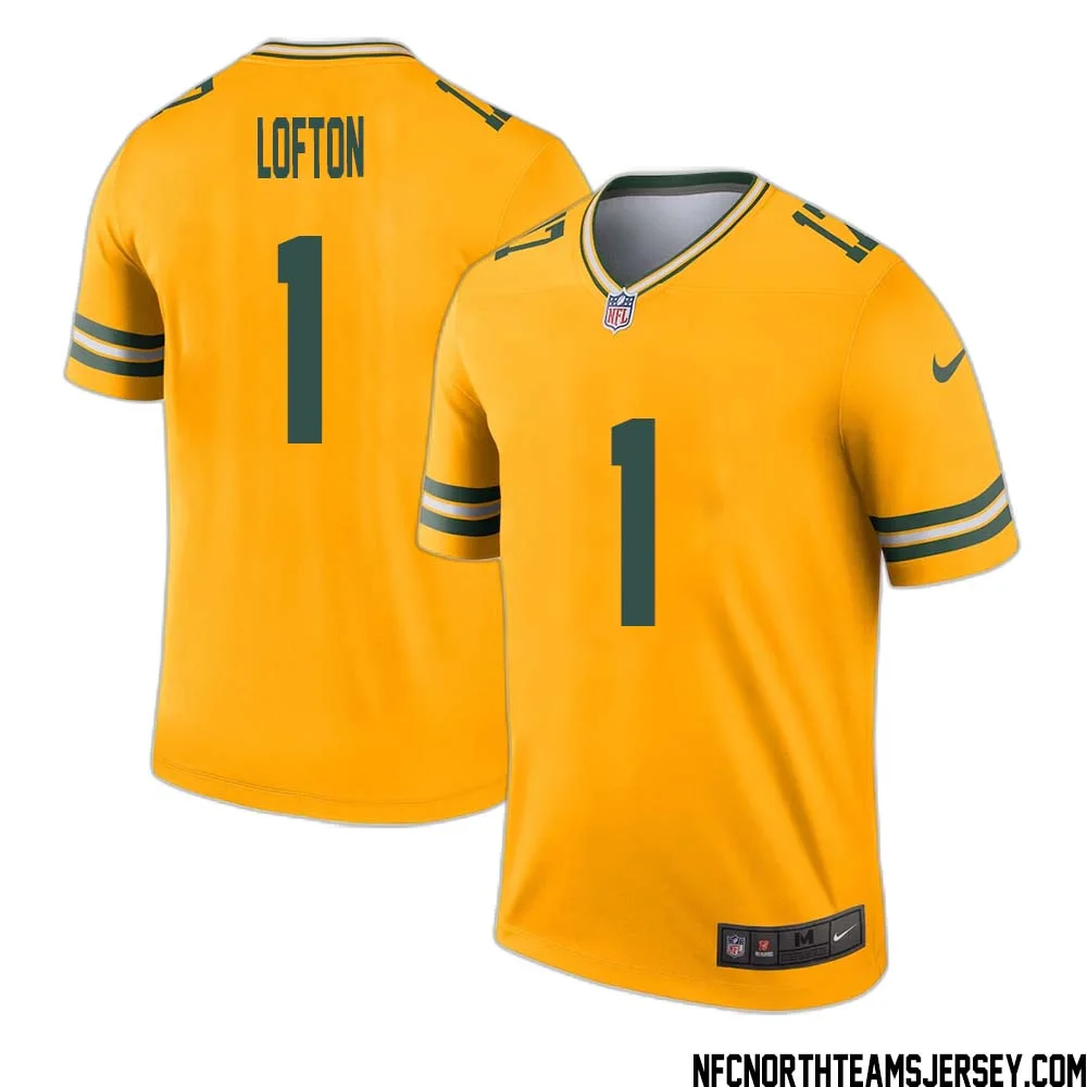 James Lofton No 1 Davante Adams Green Bay Packers Inverted Legend Jersey Gold 1