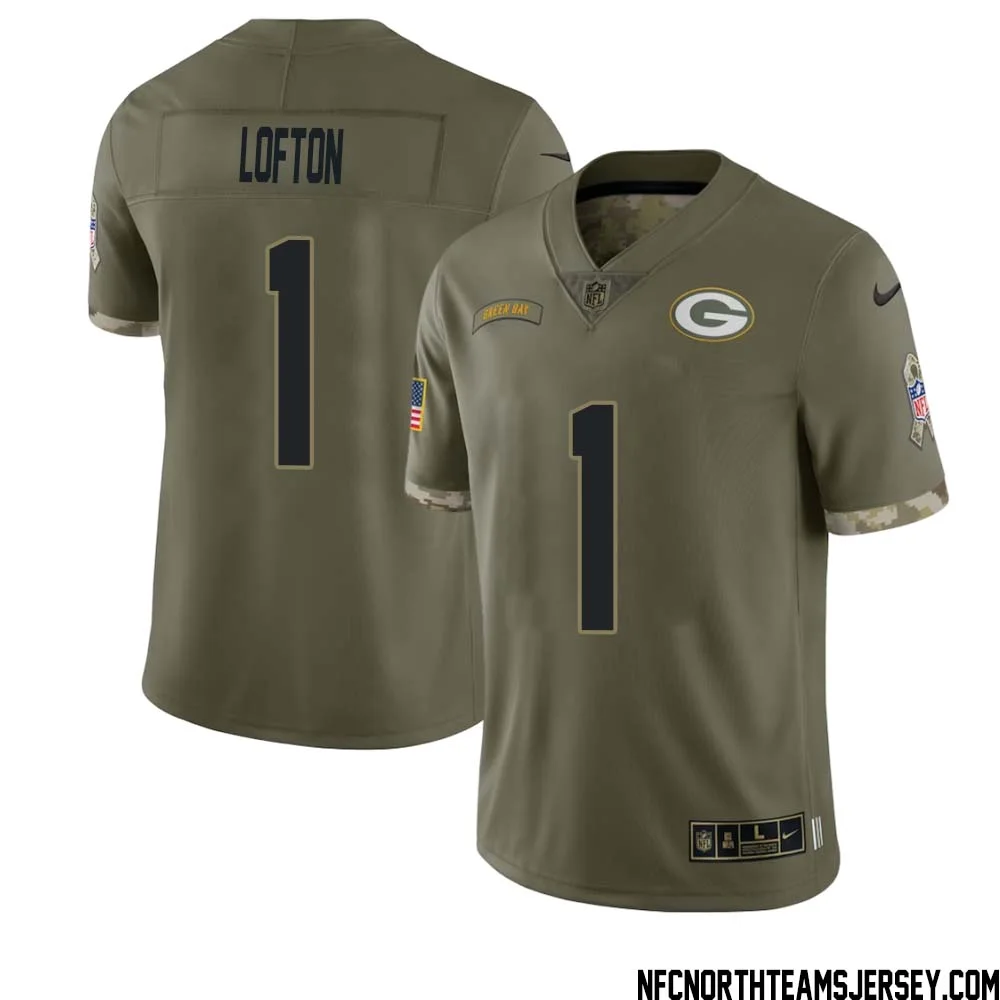 James Lofton No 1 Green Bay Packers 2022 Salute To Service Limited Player Jersey Mens