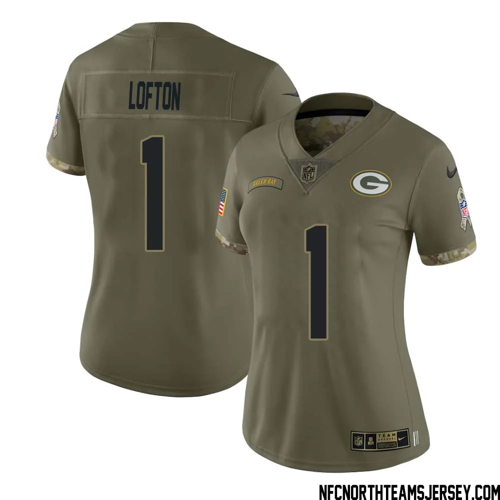 James Lofton No 1 Green Bay Packers 2022 Salute To Service Limited Player Jersey Womens 1
