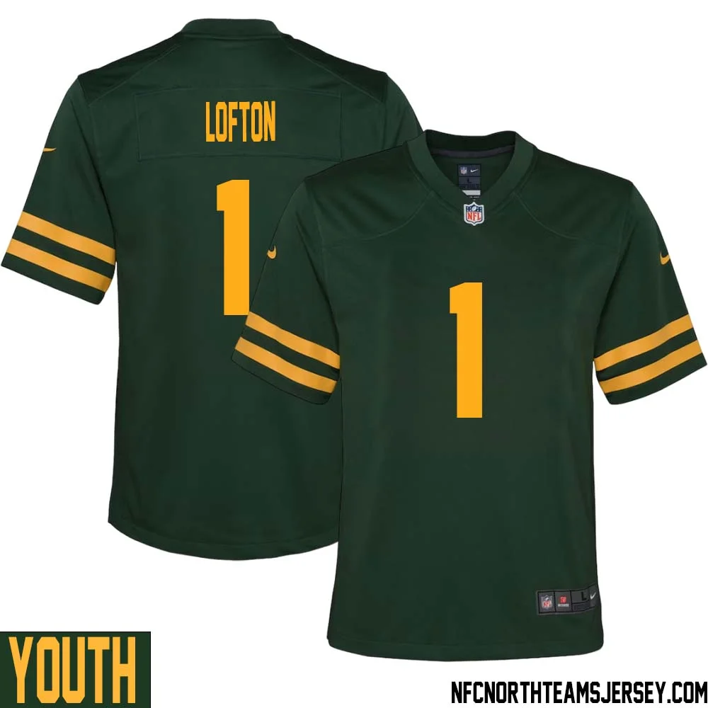 James Lofton No 1 Green Bay Packers Alternate Jersey Green Youth