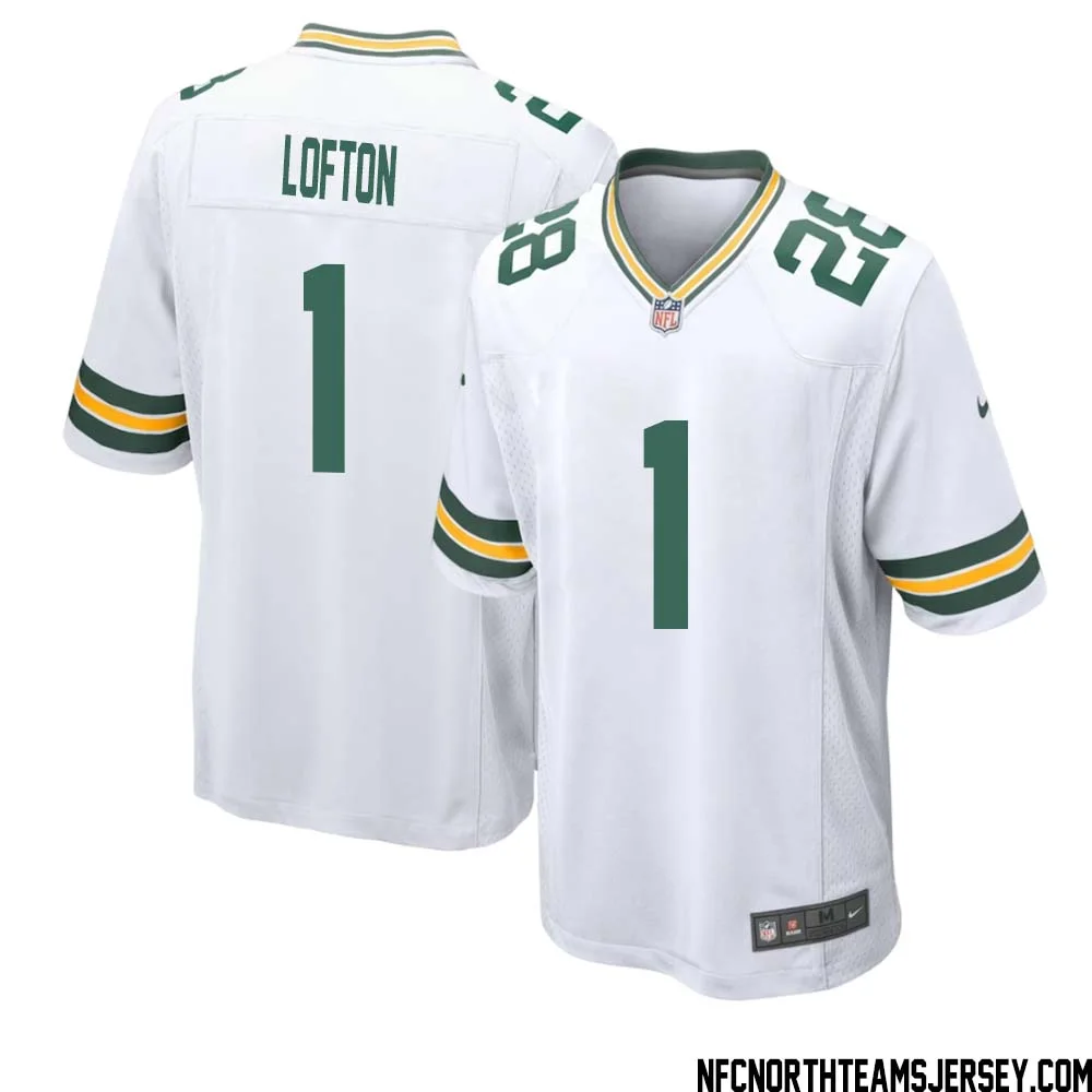 James Lofton No 1 Green Bay Packers Away Game Jersey Mens White