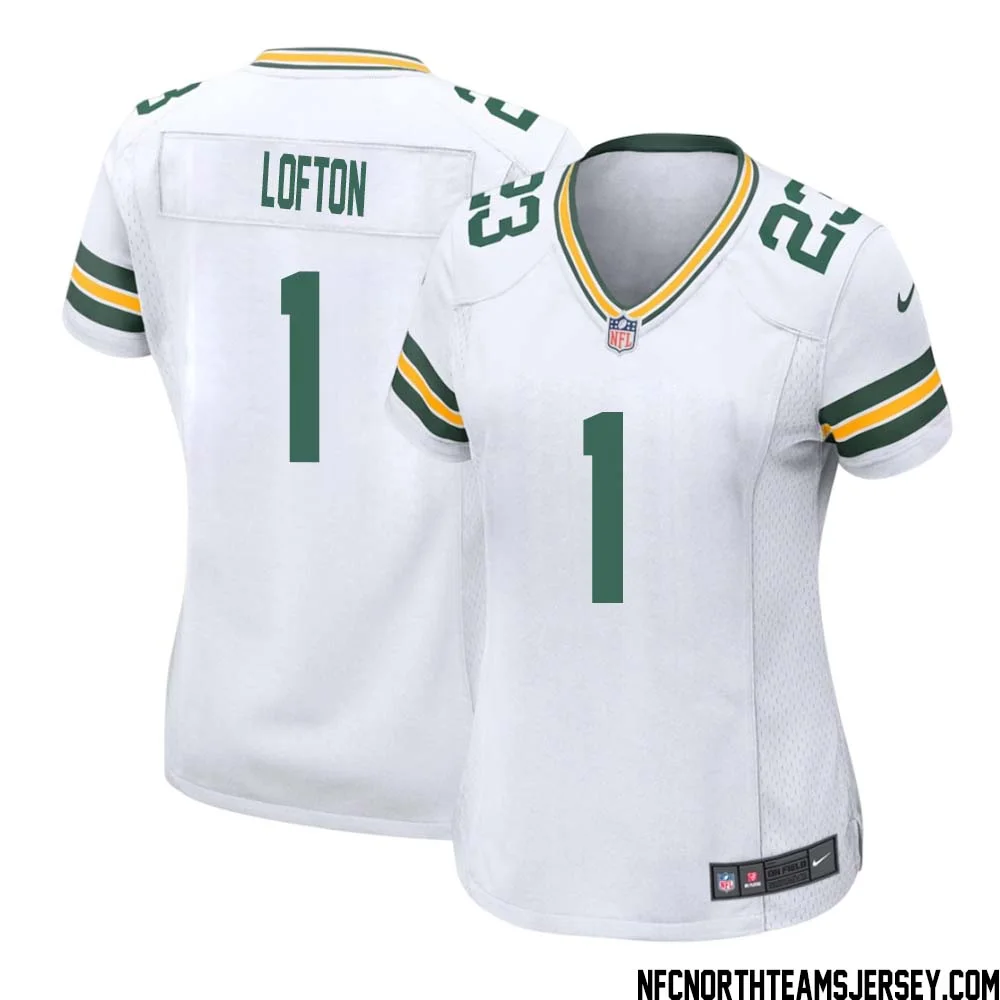 James Lofton No 1 Green Bay Packers Away Game Jersey Womens White