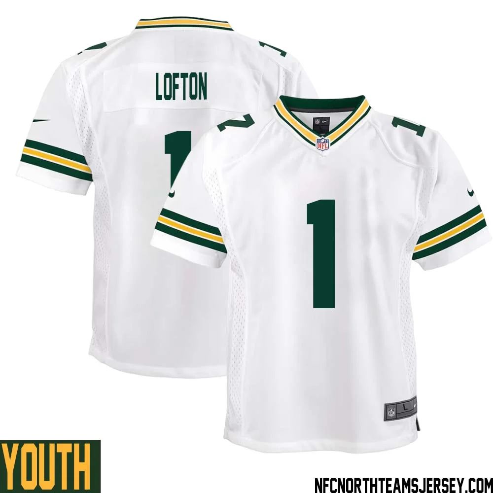 James Lofton No 1 Green Bay Packers Away Game Jersey Youth White
