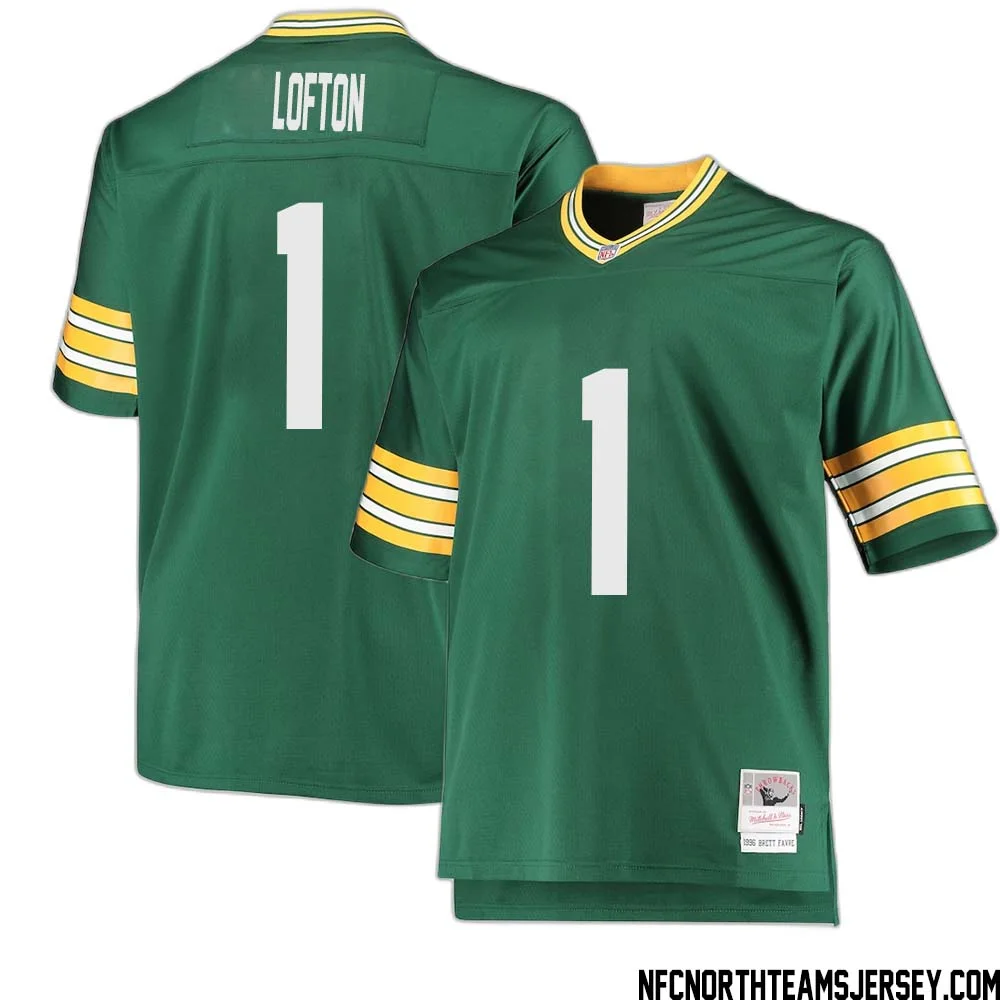 James Lofton No 1 Green Bay Packers Mitchell Ness Big Tall 1996 Retired Player Replica Jersey Green