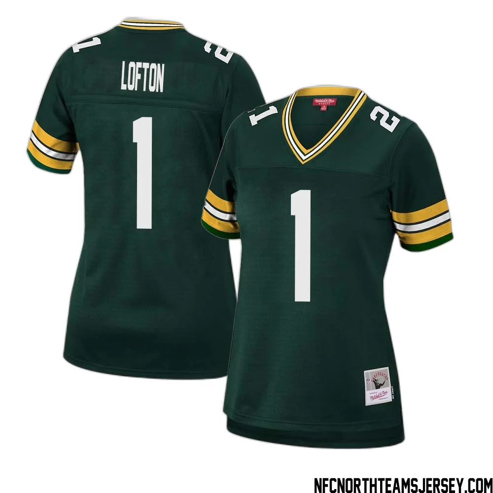 James Lofton No 1 Green Bay Packers Mitchell Ness Women 2010 Legacy Replica Player Jersey Green 1