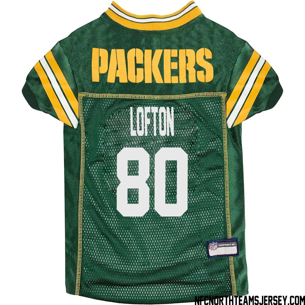 James Lofton No 80 Green Bay Packers Dog Jersey Green