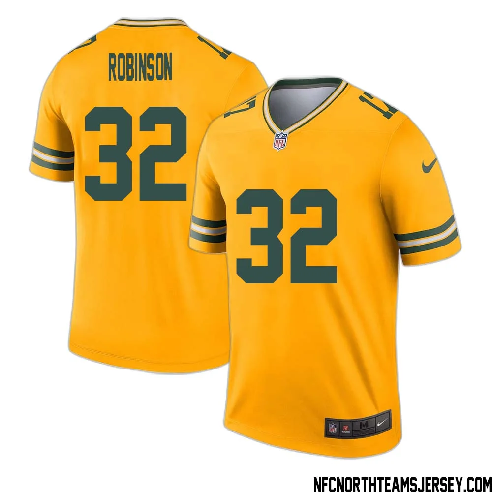 James Robinson No 32 Davante Adams Green Bay Packers Inverted Legend Jersey Gold