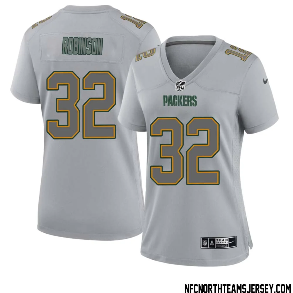 James Robinson No 32 Green Bay Packers Atmosphere Jersey Grey Womens 1