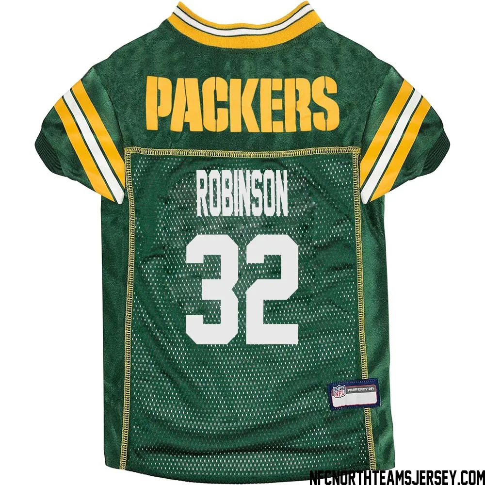 James Robinson No 32 Green Bay Packers Dog Jersey Green 1