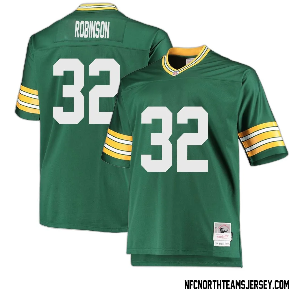 James Robinson No 32 Green Bay Packers Mitchell Ness Big Tall 1996 Retired Player Replica Jersey Green