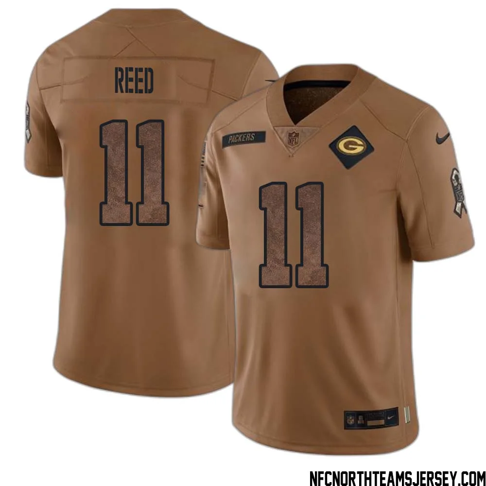 Jayden Reed No 11 Green Bay Packers 2023 Salute To Service Limited Player Jersey Men Brown 1