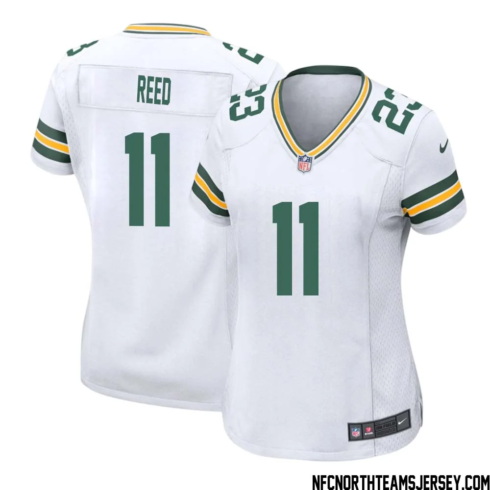 Jayden Reed No 11 Green Bay Packers Away Game Jersey Womens White