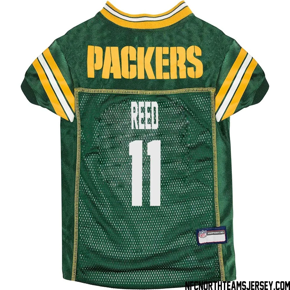Jayden Reed No 11 Green Bay Packers Dog Jersey Green 1