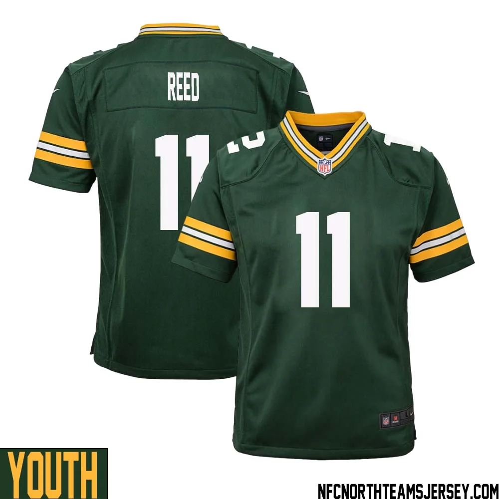 Jayden Reed No 11 Green Bay Packers Home Game Jersey Youth