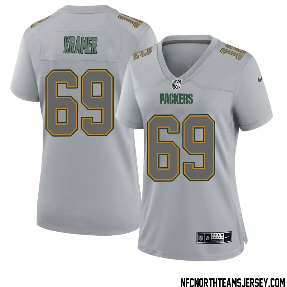 Jerry Kramer No 69 Green Bay Packers Atmosphere Jersey Grey Womens