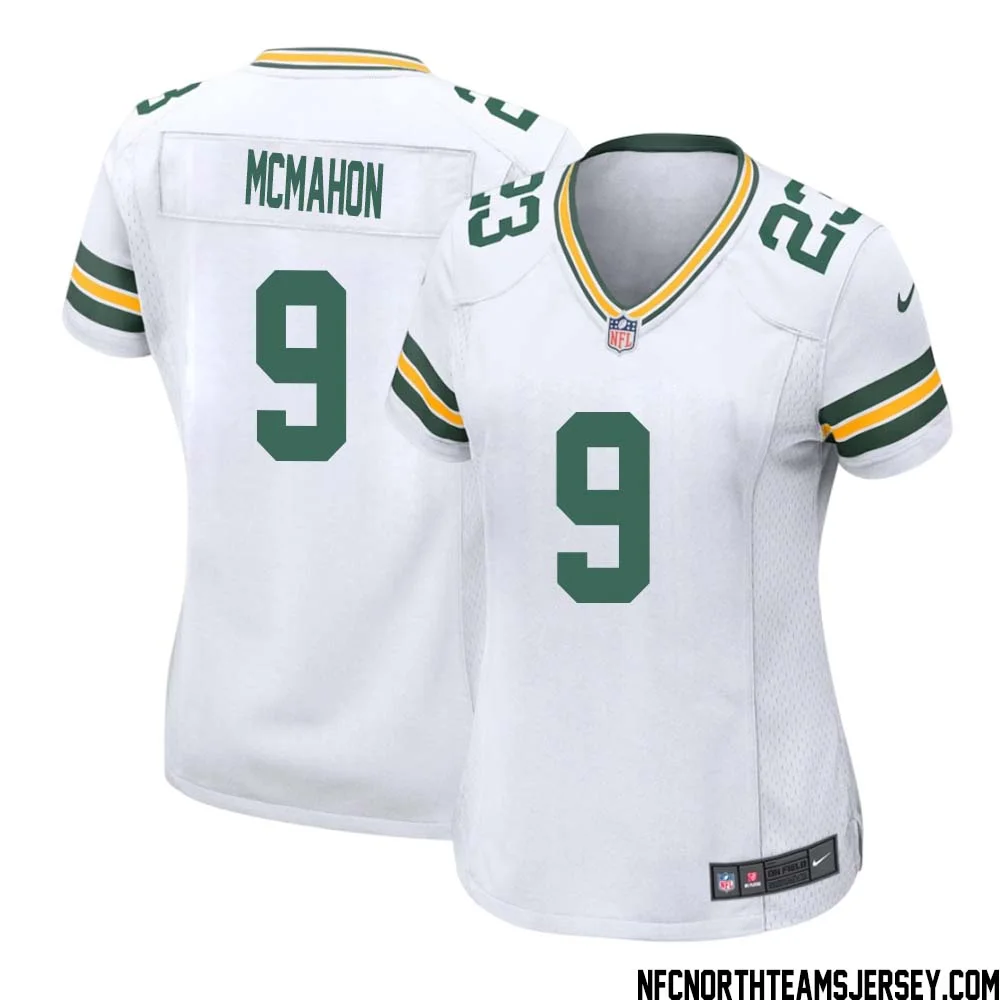 Jim McMahon No 9 Green Bay Packers Away Game Jersey Womens White