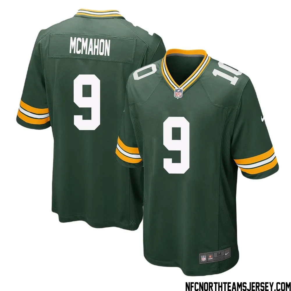 Jim McMahon No 9 Green Bay Packers Home Game Jersey Mens