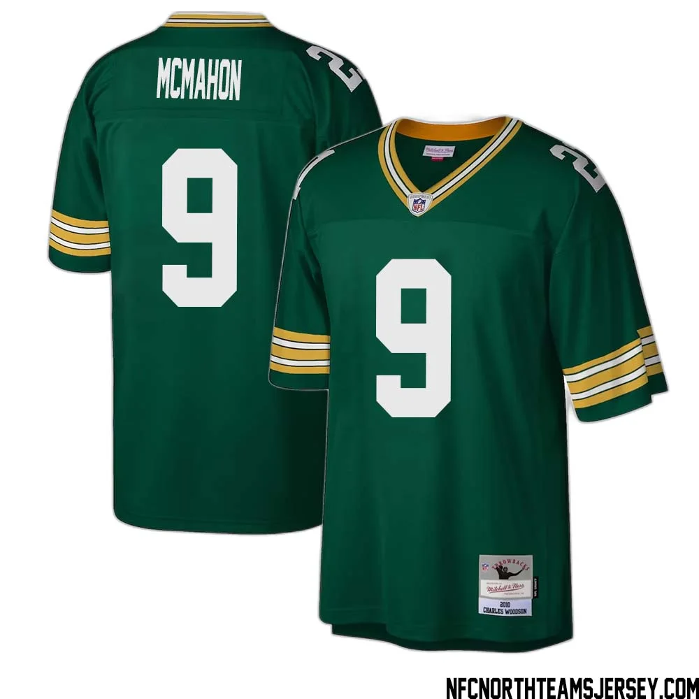Jim McMahon No 9 Green Bay Packers Mitchell Ness Legacy Replica Jersey Green 1