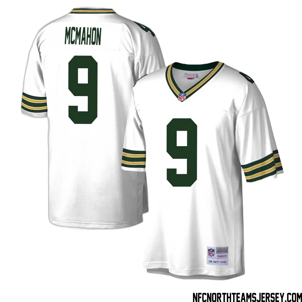 Jim McMahon No 9 Green Bay Packers Mitchell Ness Legacy Replica Jersey White 1 1