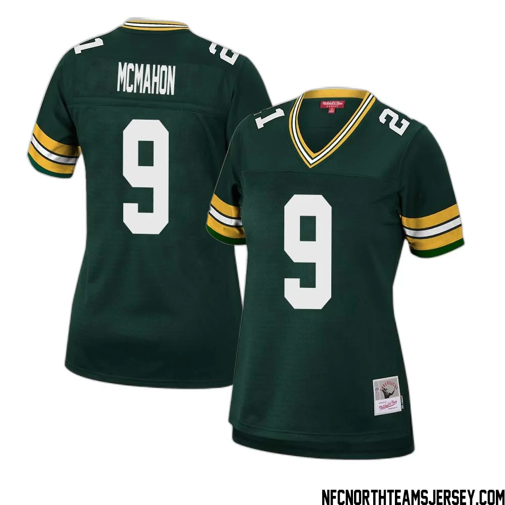 Jim McMahon No 9 Green Bay Packers Mitchell Ness Women 2010 Legacy Replica Player Jersey Green
