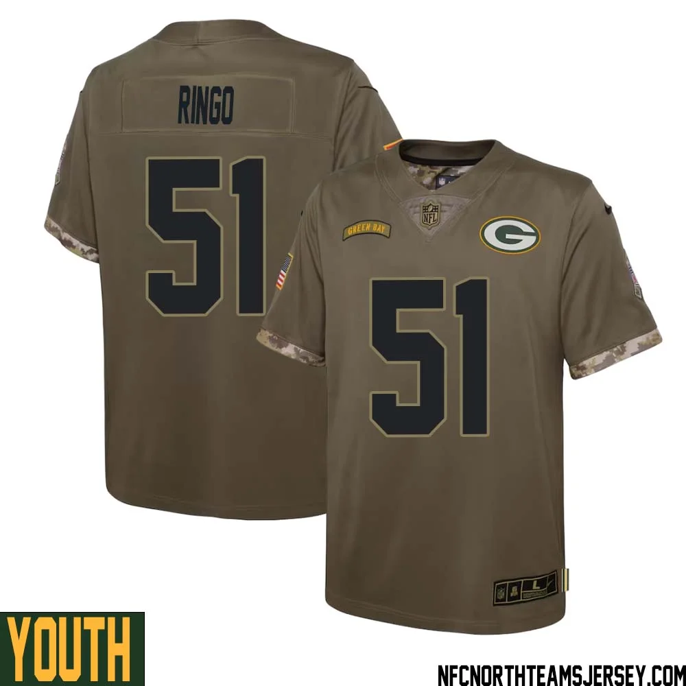 Jim Ringo No 51 Green Bay Packers 2022 Salute To Service Limited Player Jersey Youth