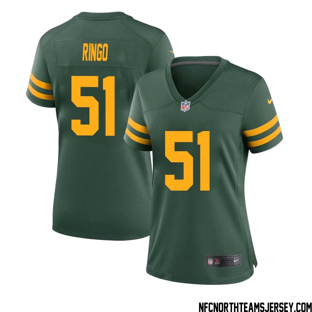 Jim Ringo No 51 Green Bay Packers Alternate Jersey Green Womens