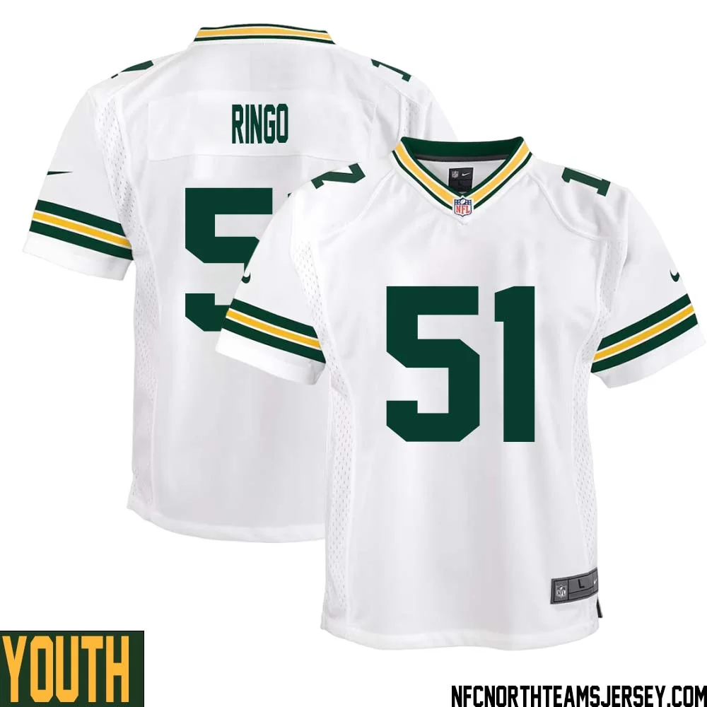 Jim Ringo No 51 Green Bay Packers Away Game Jersey Youth White 1