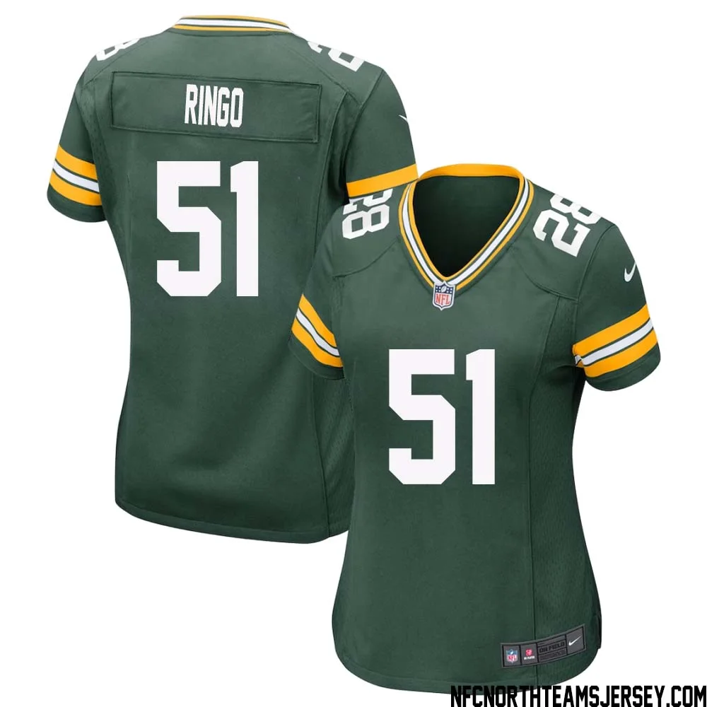Jim Ringo No 51 Green Bay Packers Home Game Jersey Womens