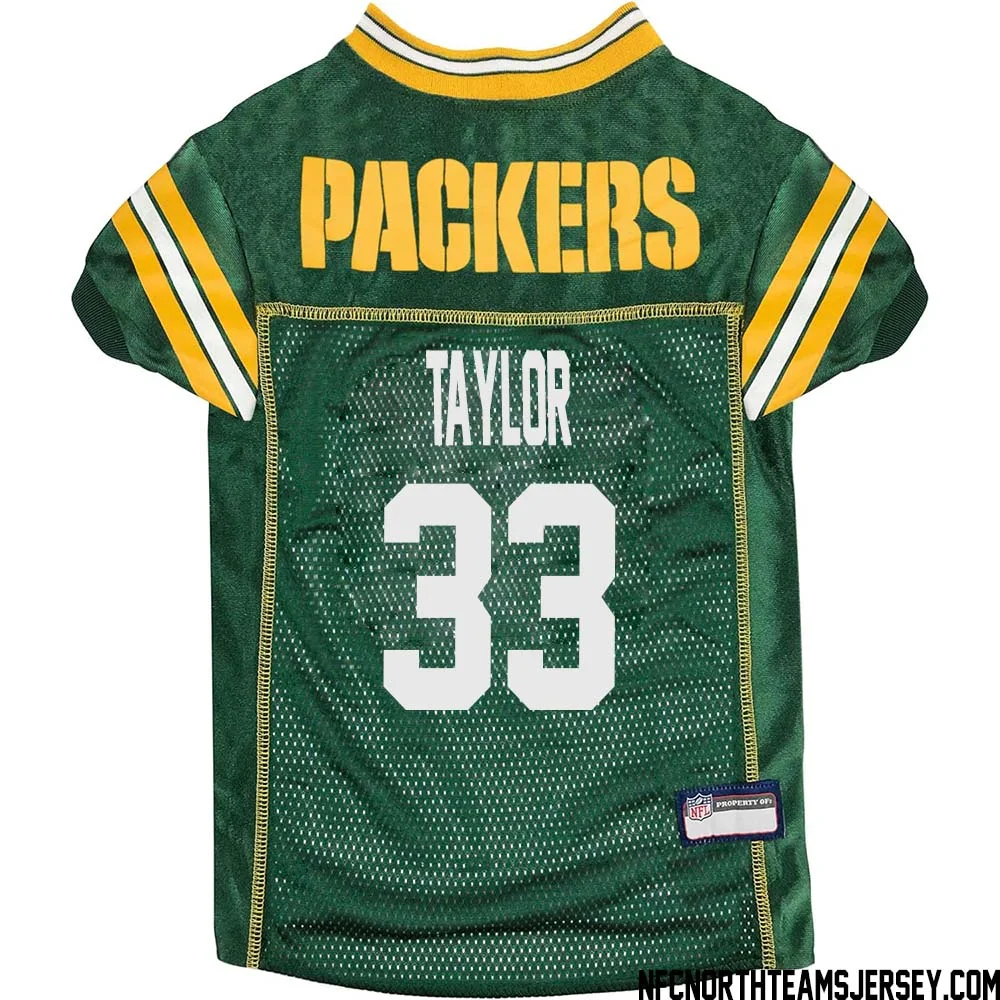 Jim Taylor No 33 Green Bay Packers Dog Jersey Green 1