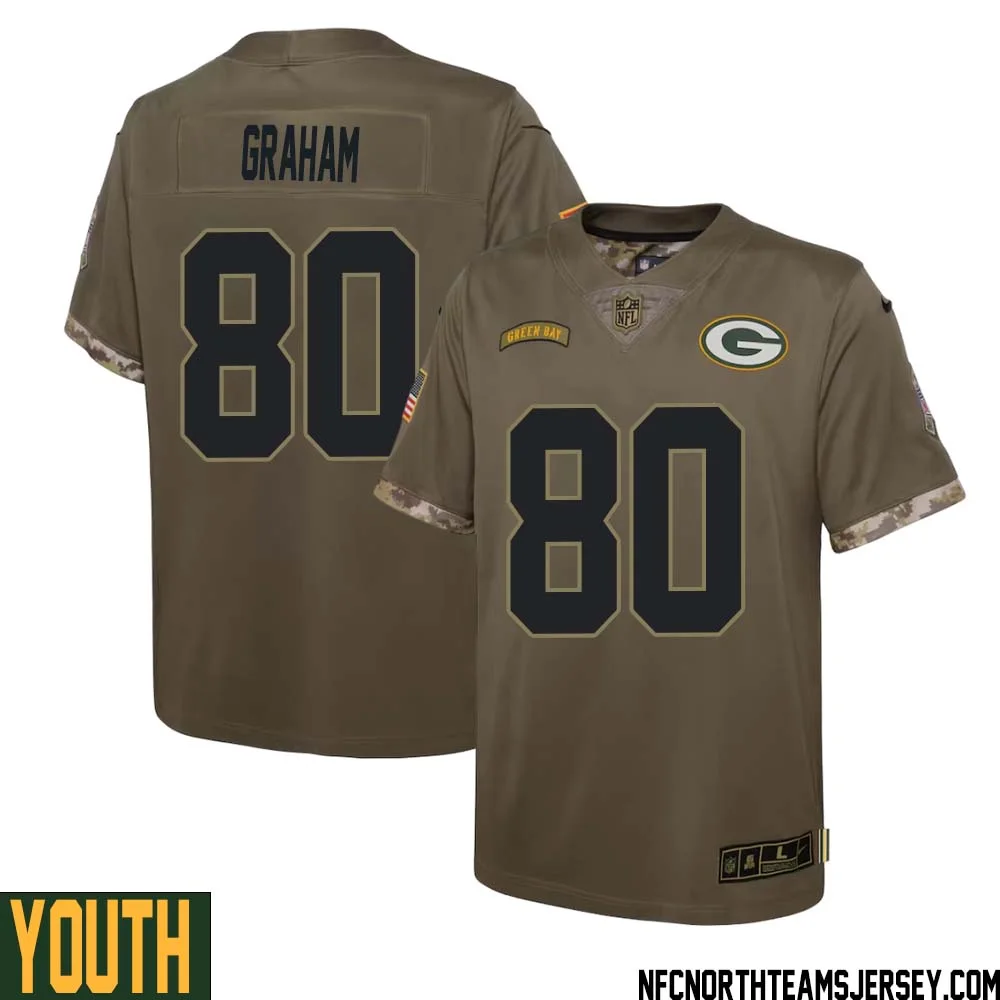 Jimmy Graham No 80 Green Bay Packers 2022 Salute To Service Limited Player Jersey Youth
