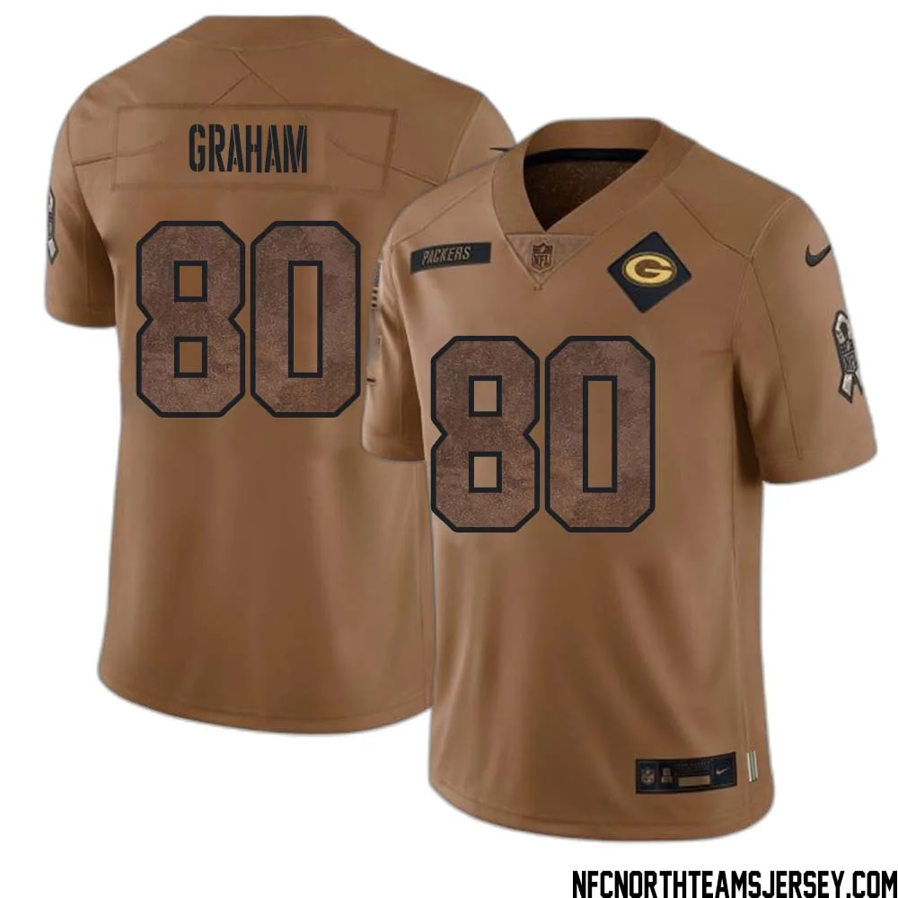 Jimmy Graham No 80 Green Bay Packers 2023 Salute To Service Limited Player Jersey Men Brown