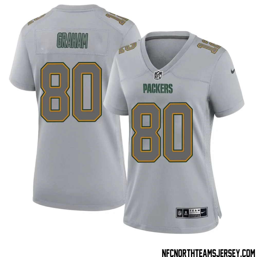Jimmy Graham No 80 Green Bay Packers Atmosphere Jersey Grey Womens 1