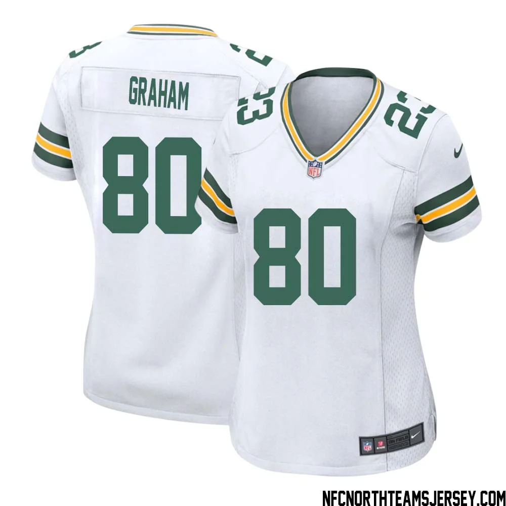 Jimmy Graham No 80 Green Bay Packers Away Game Jersey Womens White 1