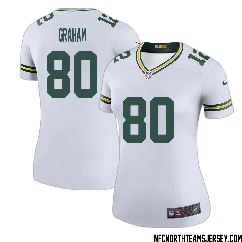 Jimmy Graham No 80 Green Bay Packers Color Rush Legend Jersey White Womens