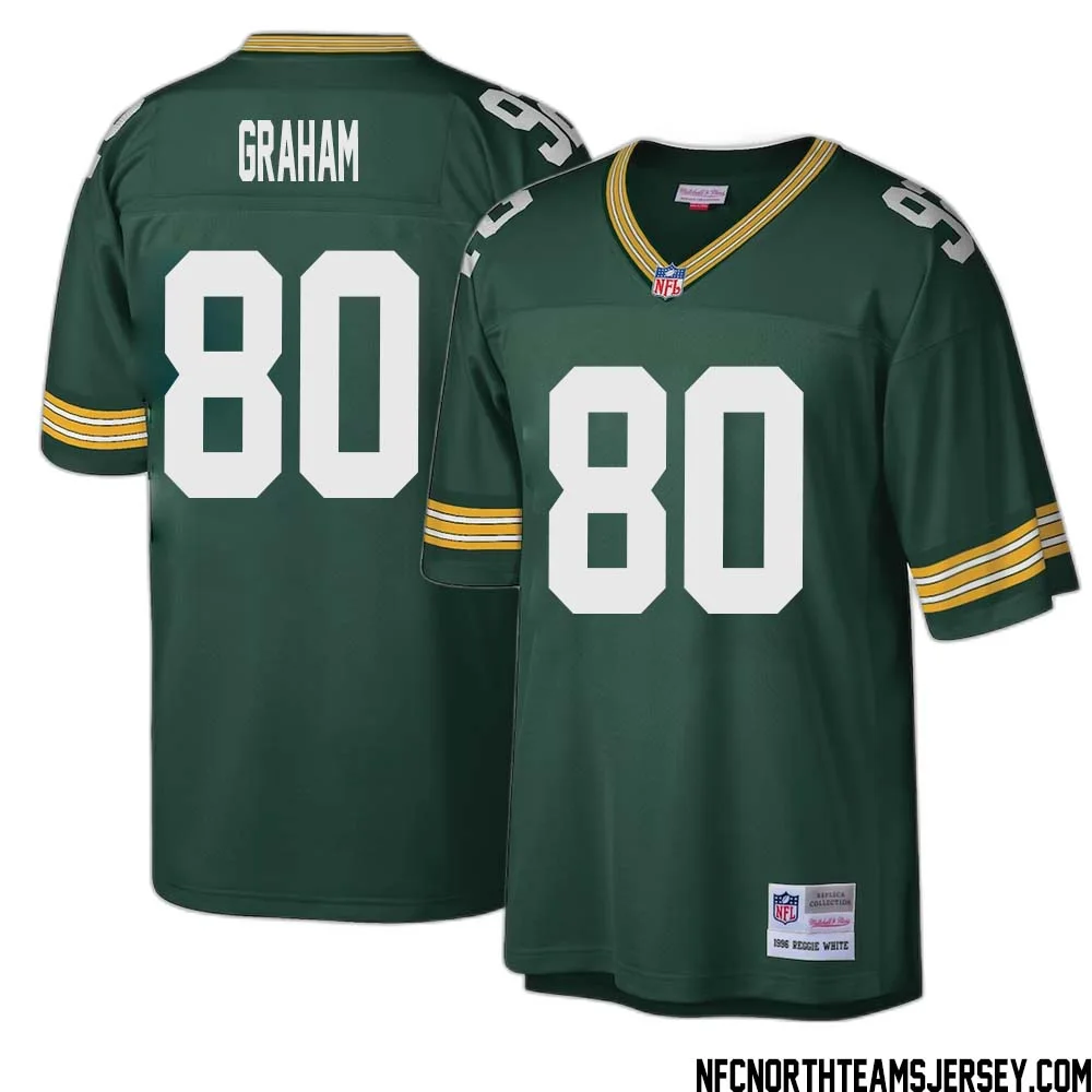 Jimmy Graham No 80 Green Bay Packers Mitchell Ness Big Tall 1996 Retired Player Replica Jersey Green 1
