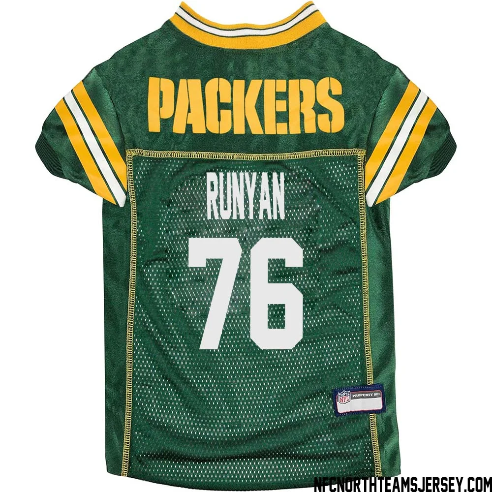 Jon Runyan No 76 Green Bay Packers Dog Jersey Green