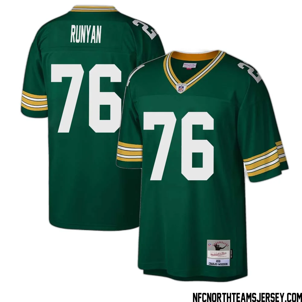 Jon Runyan No 76 Green Bay Packers Mitchell Ness Legacy Replica Jersey Green 1