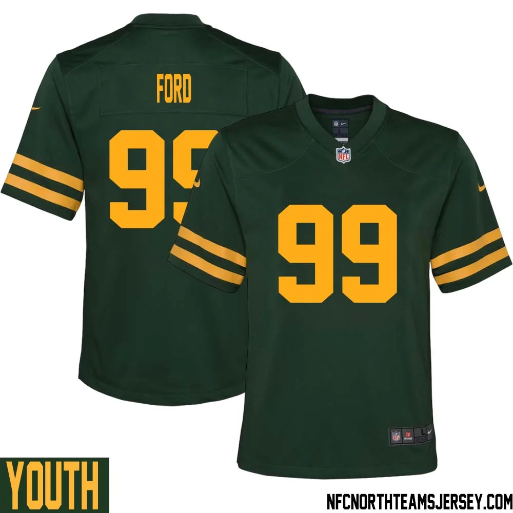 Jonathan Ford No 99 Green Bay Packers Alternate Jersey Green Youth