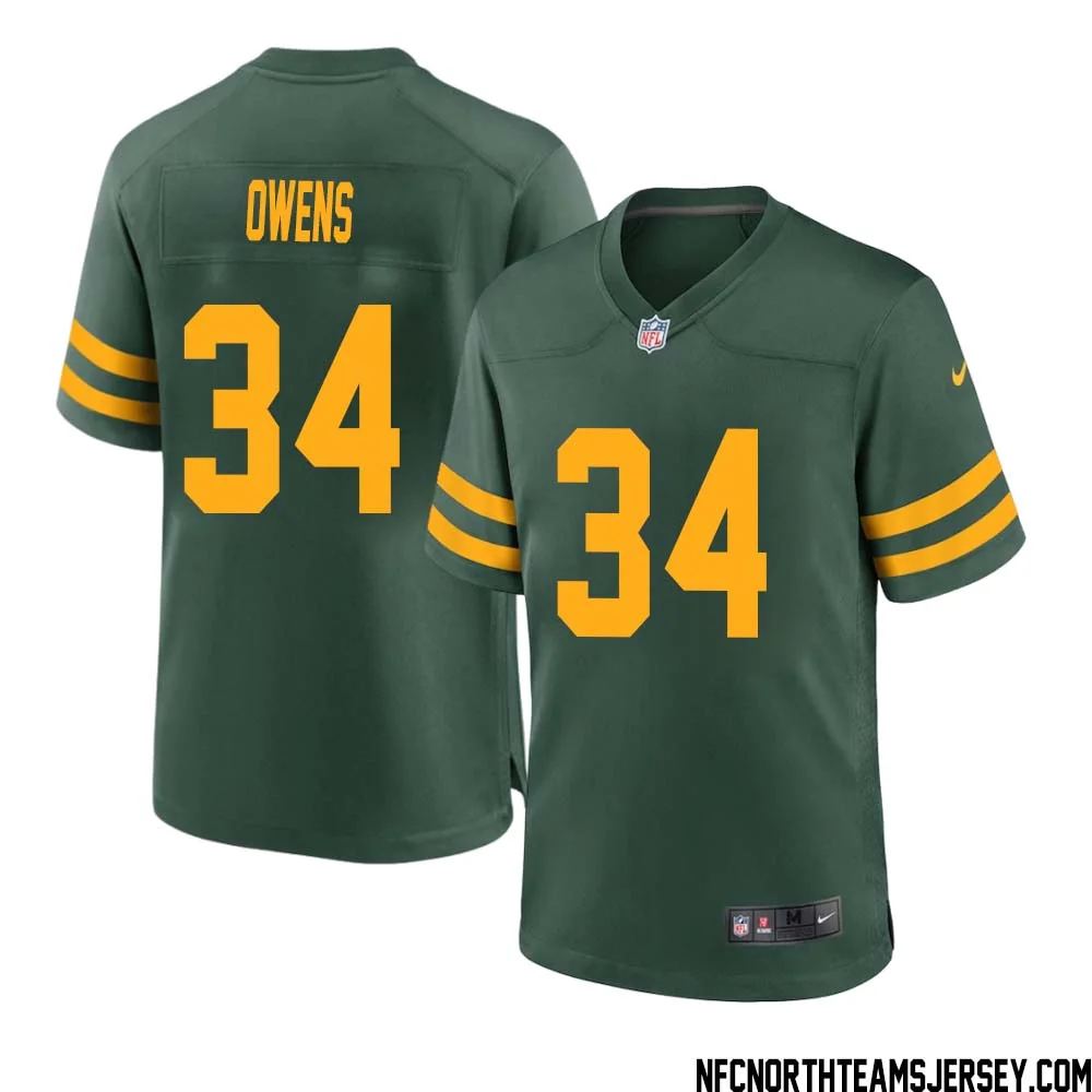 Jonathan Owens No 34 Green Bay Packers Alternate Jersey Green Mens