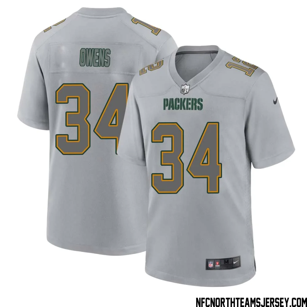 Jonathan Owens No 34 Green Bay Packers Atmosphere Jersey Grey Mens