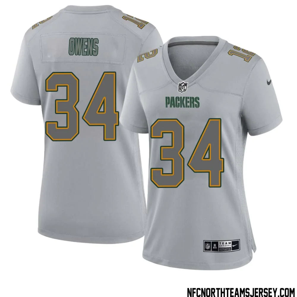Jonathan Owens No 34 Green Bay Packers Atmosphere Jersey Grey Womens 1