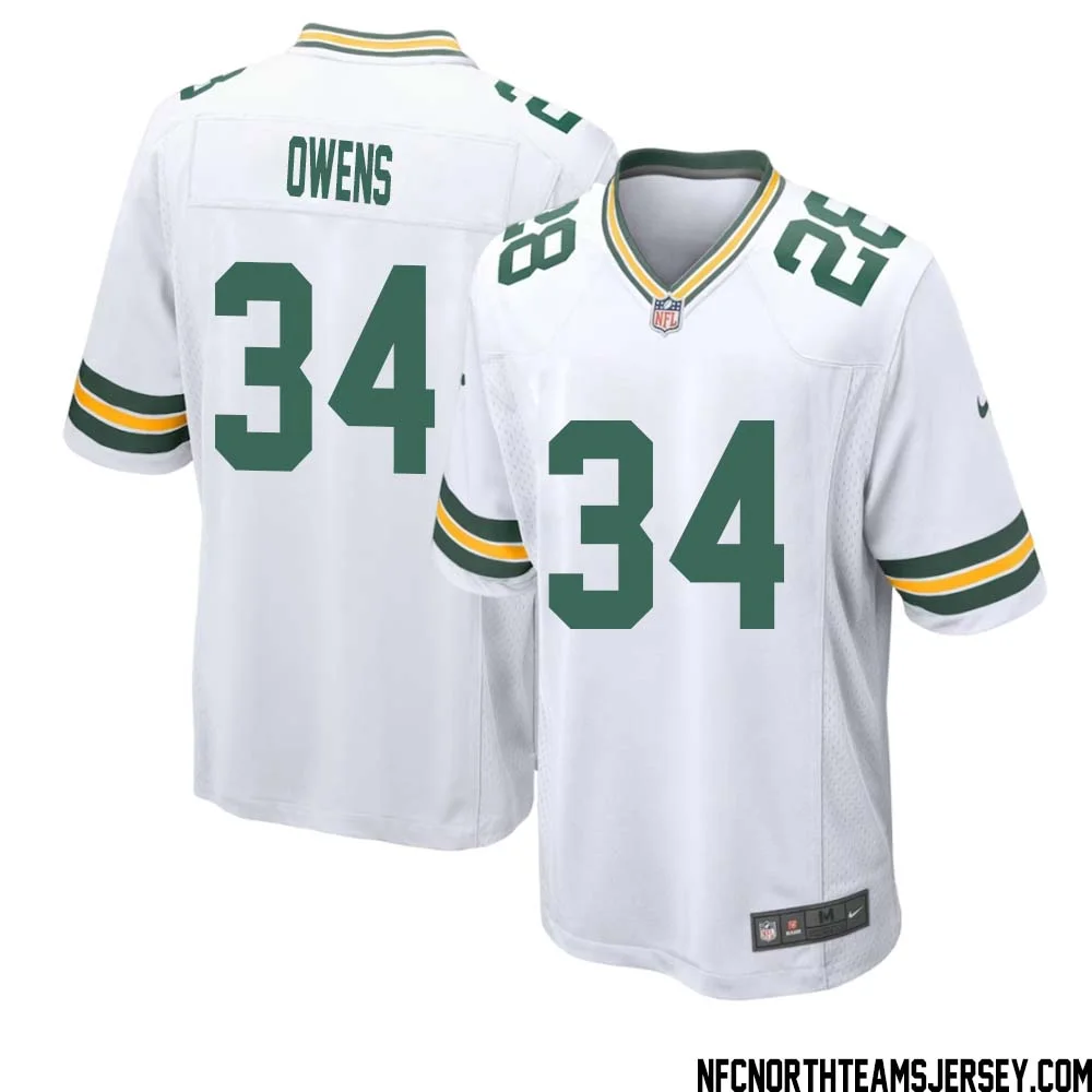 Jonathan Owens No 34 Green Bay Packers Away Game Jersey Mens White 1