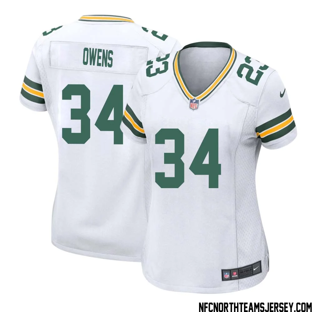 Jonathan Owens No 34 Green Bay Packers Away Game Jersey Womens White