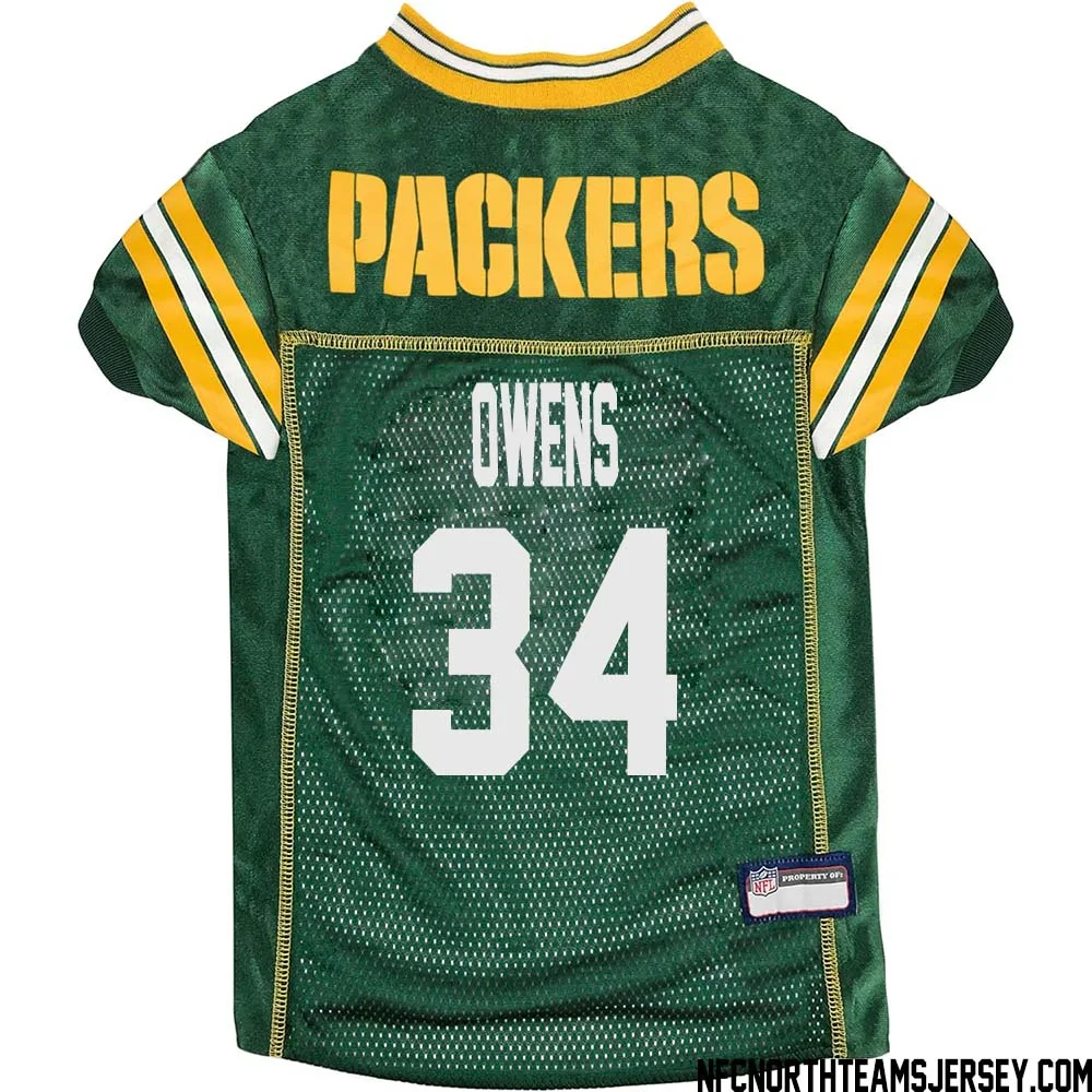 Jonathan Owens No 34 Green Bay Packers Dog Jersey Green 1