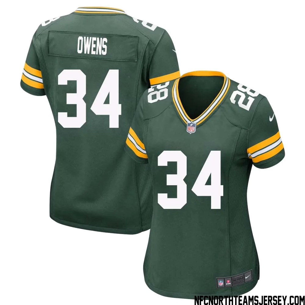 Jonathan Owens No 34 Green Bay Packers Home Game Jersey Womens