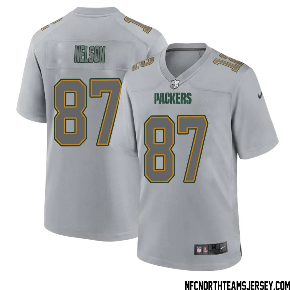 Jordy Nelson No 87 Green Bay Packers Atmosphere Jersey Grey Mens