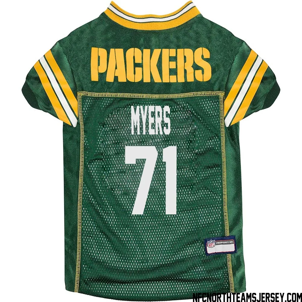 Josh Myers No 71 Green Bay Packers Dog Jersey Green 1