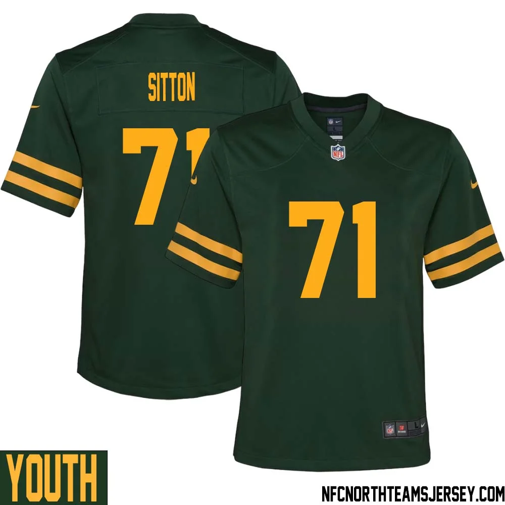 Josh Sitton No 71 Green Bay Packers Alternate Jersey Green Youth 1