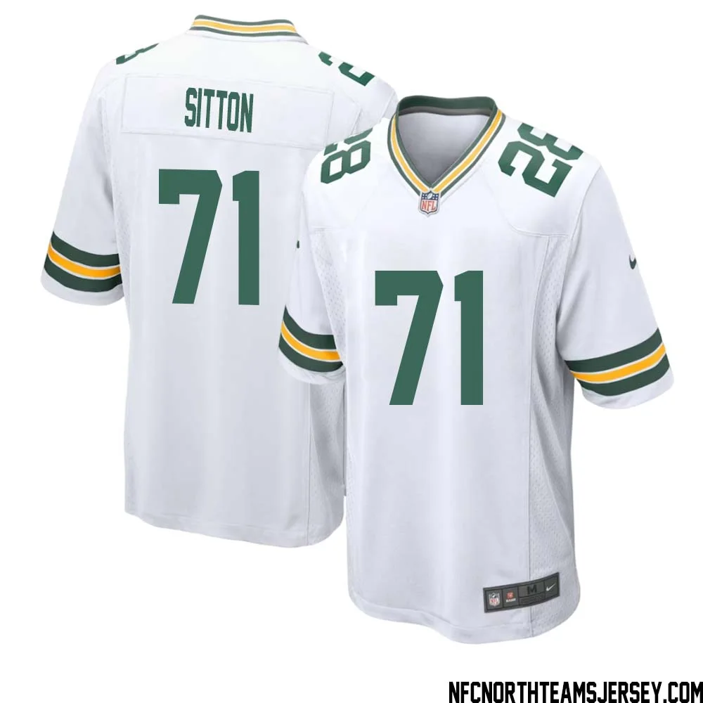Josh Sitton No 71 Green Bay Packers Away Game Jersey Mens White